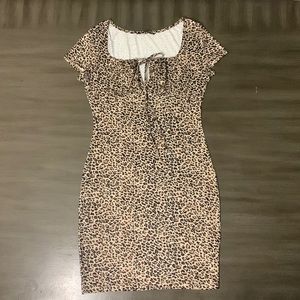 Cheetah print mini dress